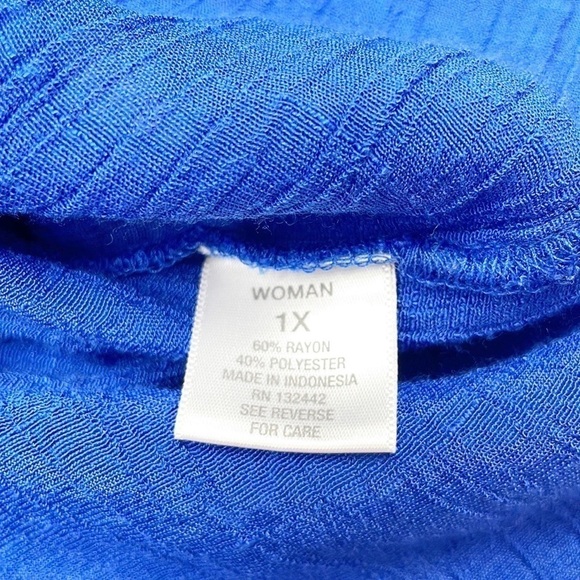 DressBarn cobalt blue casual long sleeve plus size top - Picture 5 of 6